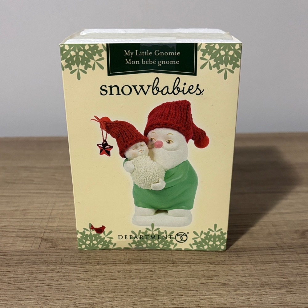Department 56 Snowbabies Gnome with Red Hat and Green Outfit